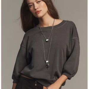 Pilcro Anthropologie Niki Bubble Sweatshirt Charcoal Size XL Color Magnet
